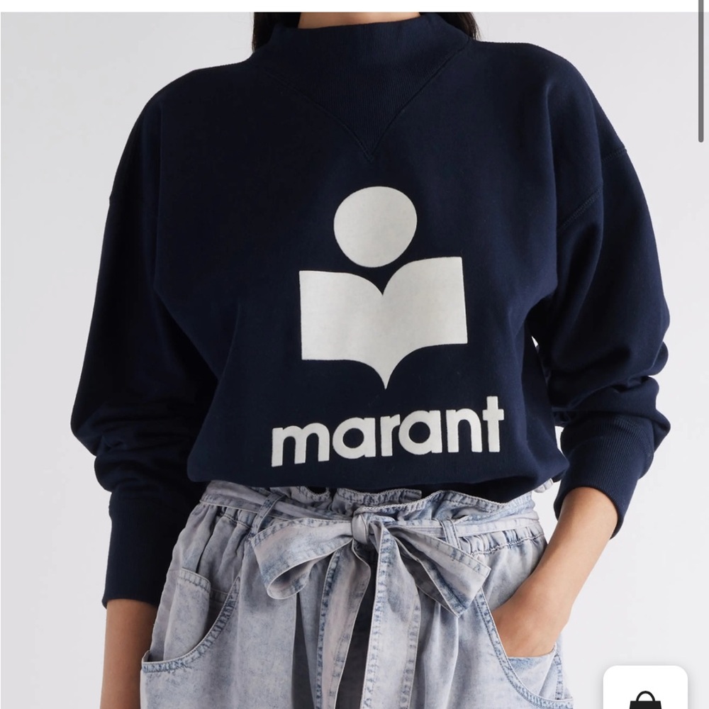 Isabel Marant Etoile Moby Flocked Logo Graphic Sweatshirt, great condition
